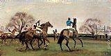 Sir Alfred James Munnings Famous Paintings - The Steeplechase Start